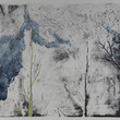 Wald (f_a) (h), 2015, lithographie handkoloriert (Ölkreide, graphit, aquarellfarbe, fineliner auf büttenpapier, unikat, motiv 67x96 cm, gerahmt 80x100 cm
